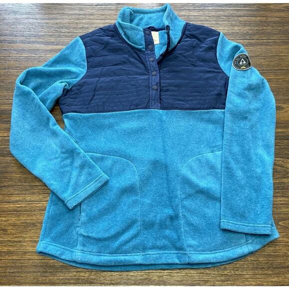Ascend Women’s 1/2 Button Up Pullover Contrast Fleece Size Large - Picture 1 of 10